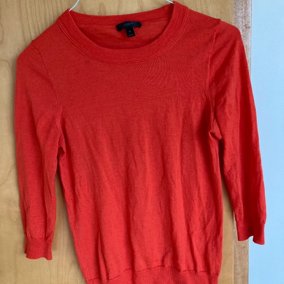 J. Crew red cotton sweater - Picture 1 of 3